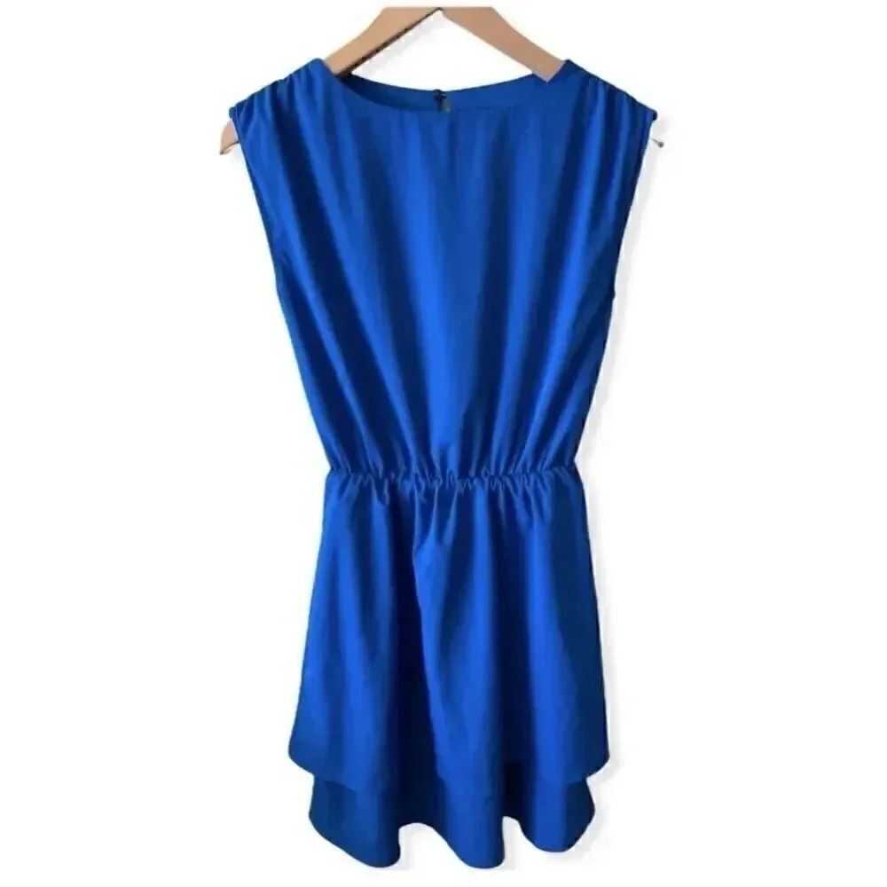 H&M Royal Blue Tiered Women’s Dress Cap Sleeves SZ 2